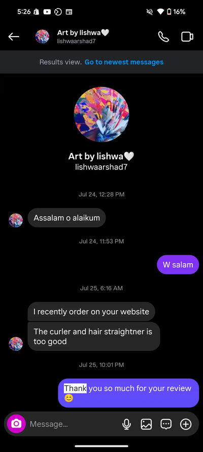 Customer review screenshot