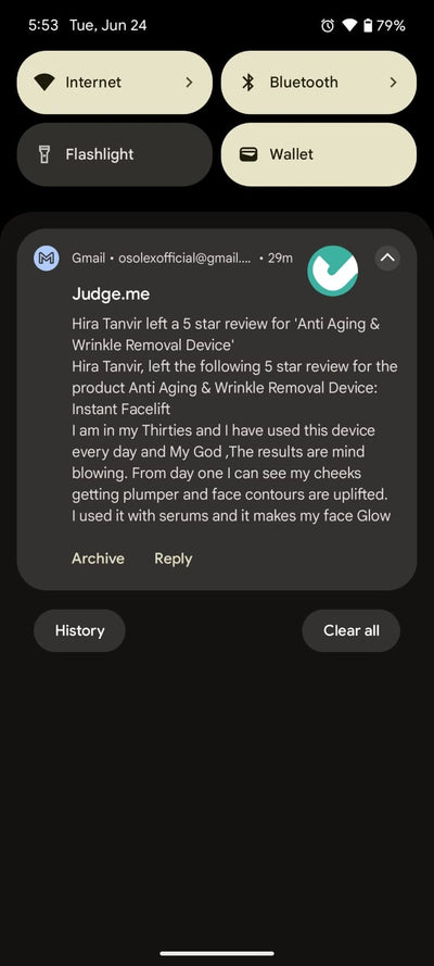 Customer review screenshot