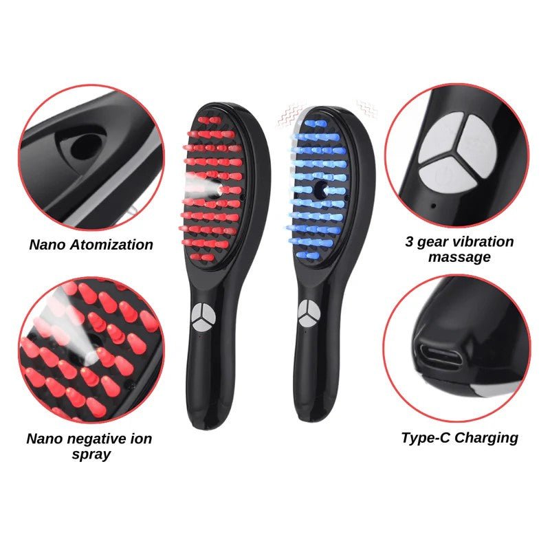 Hair Therapy LED Brush With Mist & Vibration - Osolex